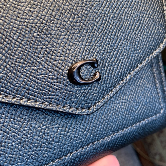 Authentic COACH 1941 Metallic gray crossgrain leather snap trifold wallet - Picture 5 of 10